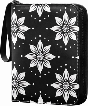 Simple Flower Pattern Card Binder, 400 Pockets Card Holder with 50 Sleeves, Sturdy Card Holder Folders for Game Cards & Sports Cards