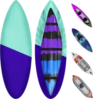 SIRUITON Kayak Cover 9-13FT 420D Waterproof for Outdoor Dust Storage Cover-UV Protection Paddle Board Covers for Canoe, Paddle Board, SUP, and Kayak Boat