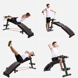 Sit-Up Board Home Abdominals Muscle Training Device Bench with Multifunction Dumbbells Training Bench Adjustable Weight Bench
