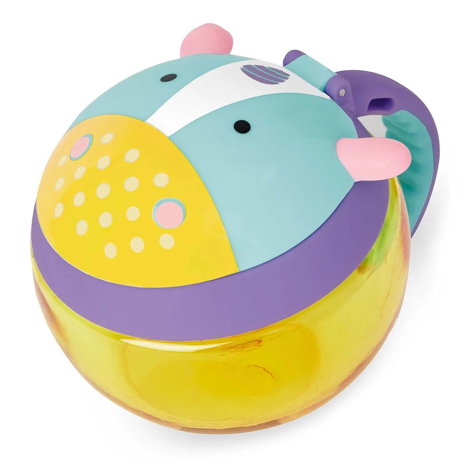Skip Hop 3-in-1 Baby Activity Push Walker to Toddler Scooter, Zoo Unicorn & Baby Snack Container, Zoo Snack Cup, Unicorn, PP, ABS, TPR