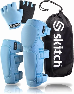 SKITCH Skateboard Protective Safety Gear Set for Kids and Teens | Premium Lycra Sport Knee Pads   Elbow Pads   Wrist Guards   Carry Bag | Scooter Roller Skate Inline Skating Rollerblading