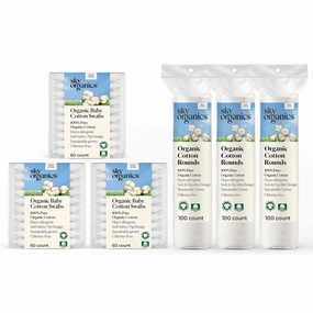 Sky Organics - Cotton Rounds 300 & Baby Cotton Swabs 180