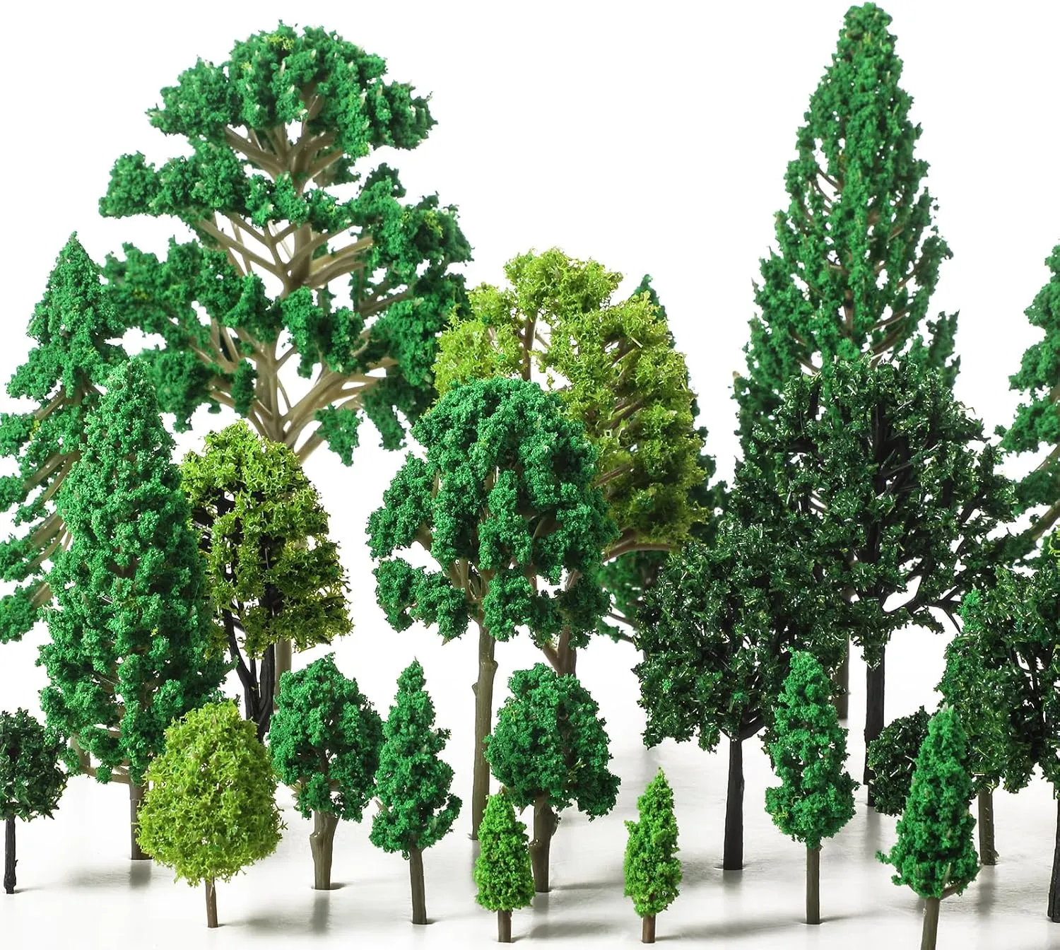 Skylety 70 Pieces Model Trees 1.2-6.3 Inch Mixed Miniature Toy Trees Diorama Supplies Fake Plants for Train Scenery Architecture DIY Crafts, Building Model Scenery Landscape Natural Green(Vintage)