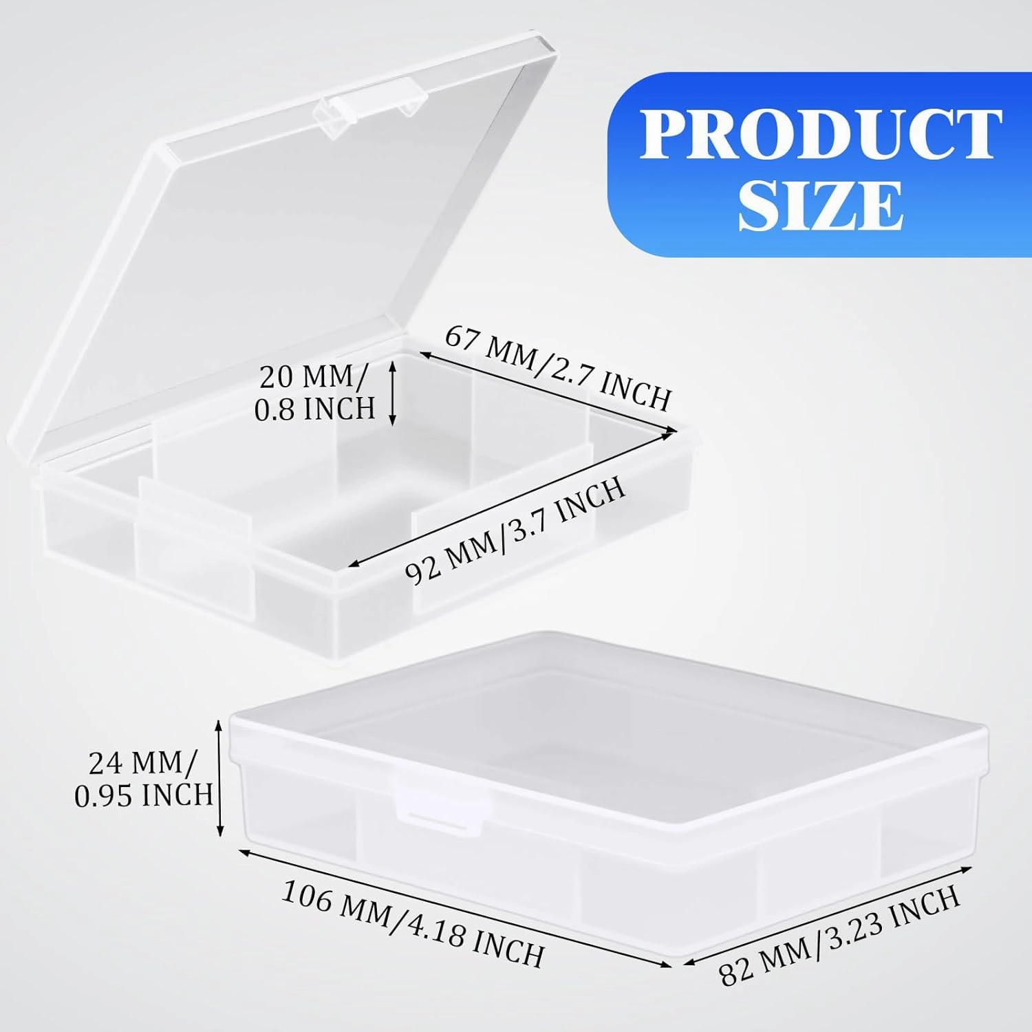 Skylety 24 Pcs blank Playing Card Case, Clear Poker Box Snap Closed, Plastic Playing Game Card Storage Box Holder for Poker, Suitable for 3.7x2.7 Inch