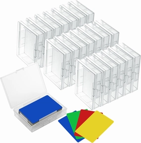 Skylety 24 Pcs blank Playing Card Case, Clear Poker Box Snap Closed, Plastic Playing Game Card Storage Box Holder for Poker, Suitable for 3.7x2.7 Inch