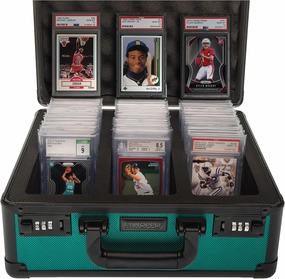 SLAB ARMOR FUSION 120  3 Row Psa Graded Card Storage Box Graded Card Case Psa Slab Case for Graded Cards Psa Card Case Baseball Card Cases for Sports Cards Storage (Green)