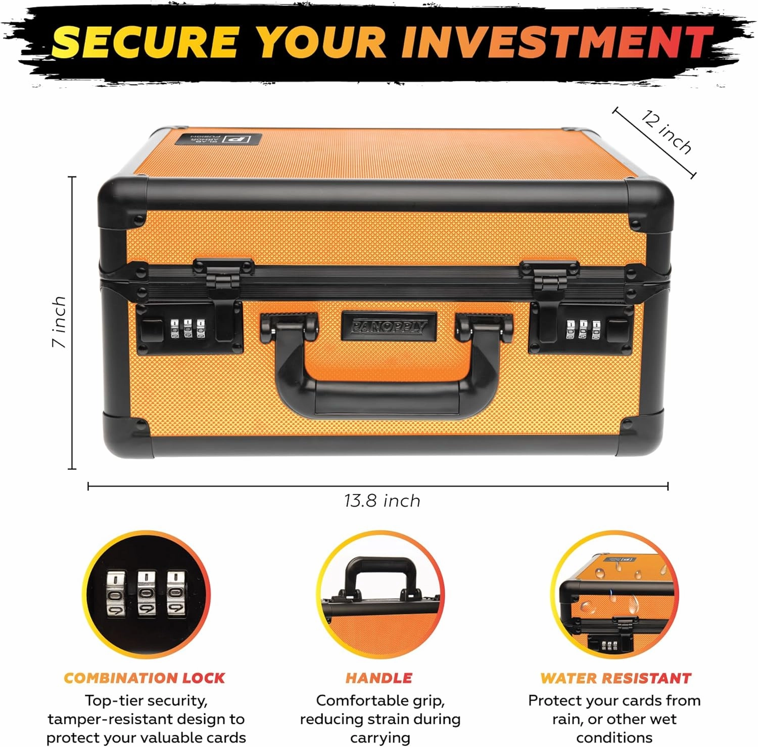 SLAB ARMOR FUSION 120  3 Row Psa Graded Card Storage Box Graded Card Case Psa Slab Case for Graded Cards Psa Card Case Baseball Card Cases for Sports Cards Storage (ORANGE)