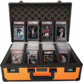 SLAB ARMOR FUSION 160  4 Row Psa Graded Card Storage Box Graded Card Case Psa Slab Case for Graded Cards Baseball Card Cases for Sports Cards Storage (ORANGE)