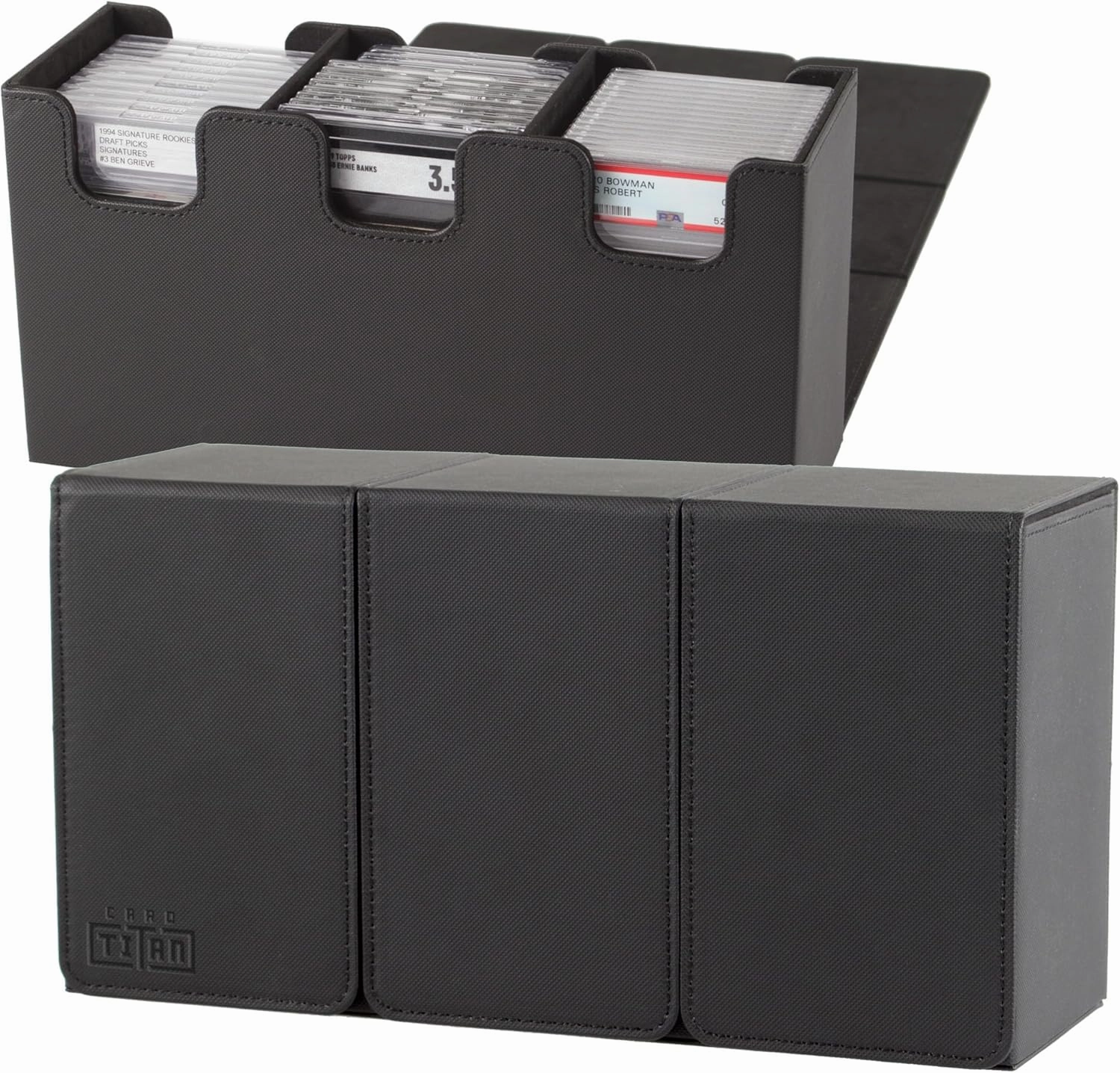 Slab Box Triple Row - Trading Card Storage Box for Graded Sports and TCG Cards - Case Fits PSA, BGS, SGC and CSG Slabs