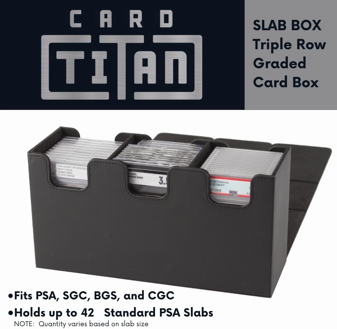 Slab Box Triple Row - Trading Card Storage Box for Graded Sports and TCG Cards - Case Fits PSA, BGS, SGC and CSG Slabs