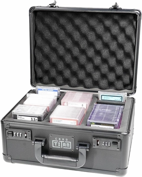 Slab Safe Premium Trading Card Storage Box - 3 Row Lockable Sports Card Case with Laser Cut Foam Interior - Holds up to 108 PSA Graded Card Slabs (3 Rows)