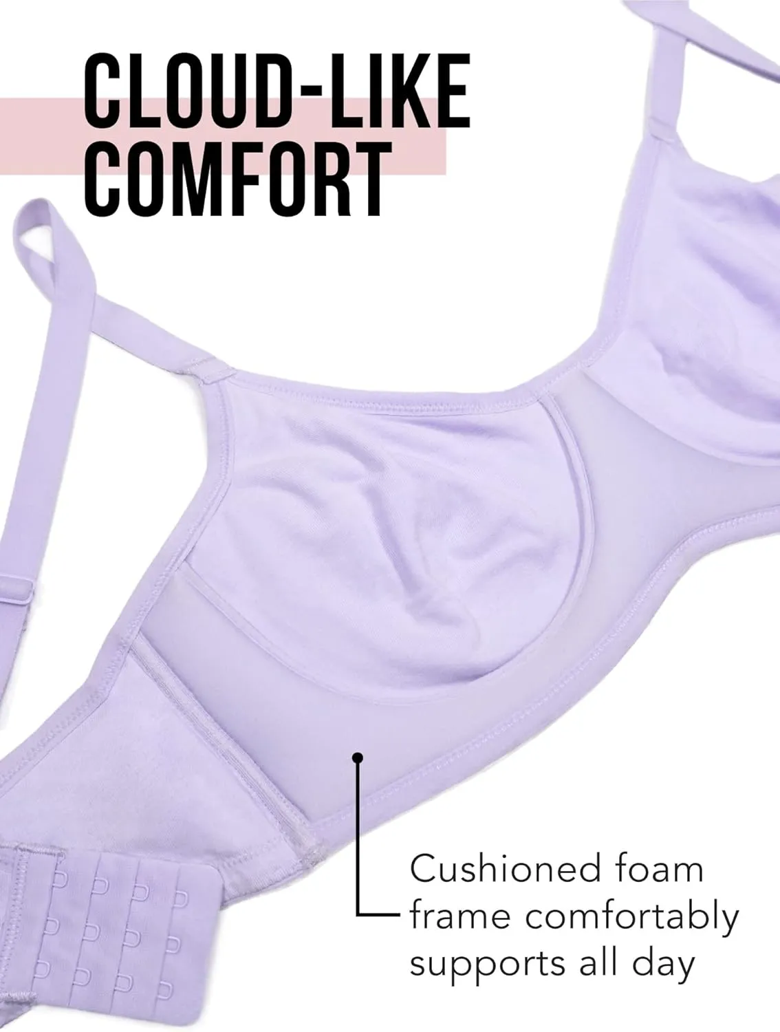 Smart & Sexy Women's Cloud Cotton Comfort Collection Scoop Neck Unlined Underwire Bra