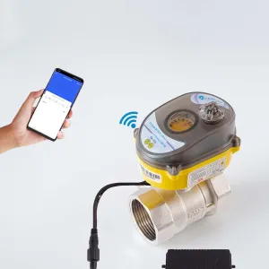 Smart electric ball valve, 1 1/4 inch full-bore ball valve, Tuya APPwifi water shut-off valve, actuator 24V AC110V-230V power adapter, automatic backflow setting. Timing water valve DN32MM