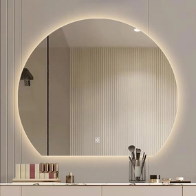 Smart Bathroom Shower Mirror, LED Illuminated Vanity Mirror, Tri-Color Dimmable Makeup Mirror, Touch Control, Frameless Design, Suitable for Vanity and Bathroom(50 * 50cm)