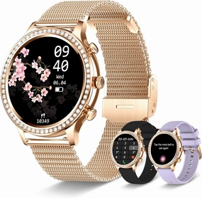 Smart Watch for Women(Answer/Make Call) Smart Watch for Android Phones and iOS 1.32" HD Screen Fitness Tracker 19 Sports Mode Heart Rate Sleep Monitor Pedometer Waterproof