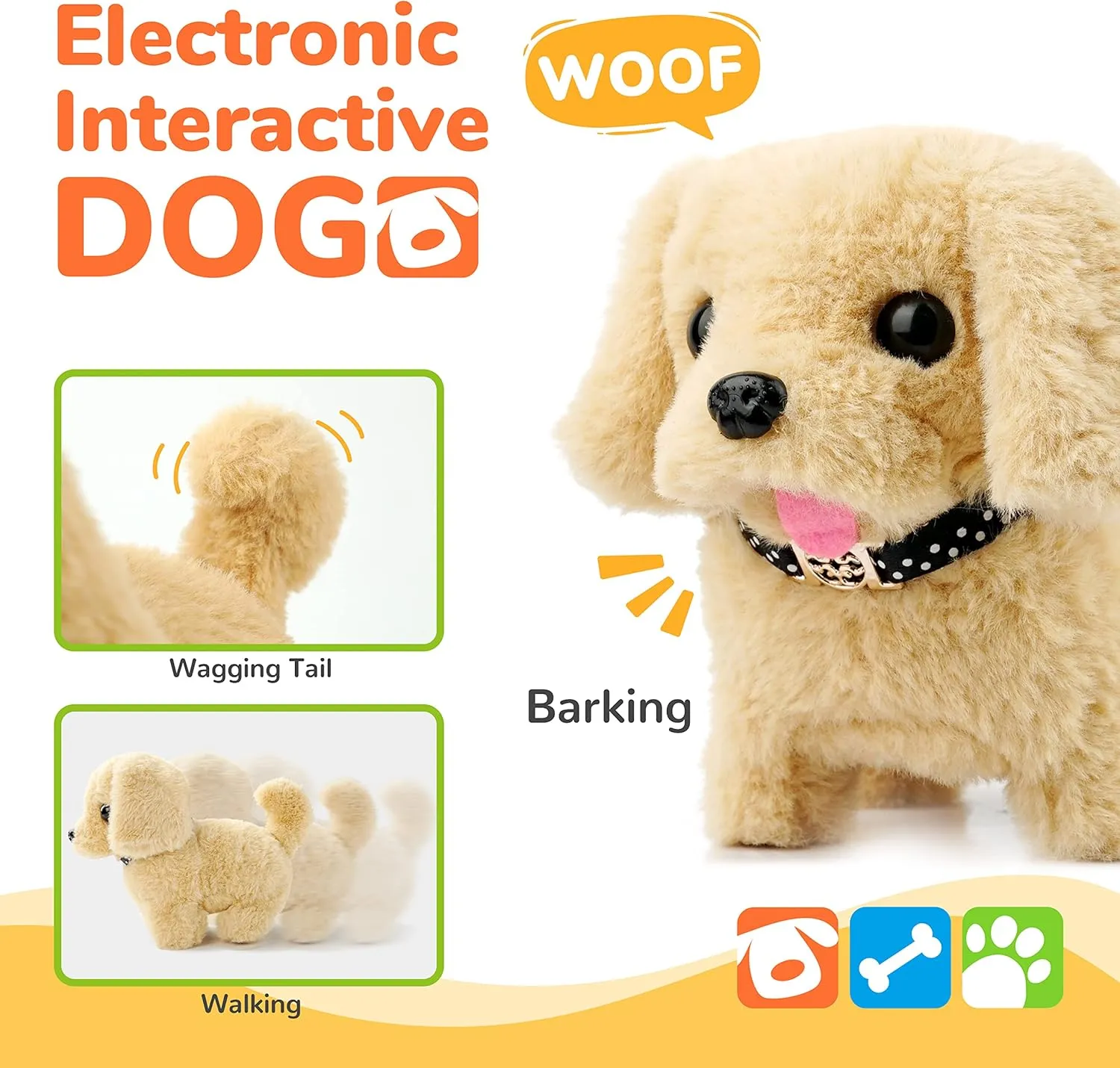 Smilesskiddo Puppy Toys for Kids - Pretend Play Dog Toys for Kids with Interactive Electric Dog, 7 Pieces Pet Care Playset with Carrier - Educational Toys for 3 4 5 6 Old Girls