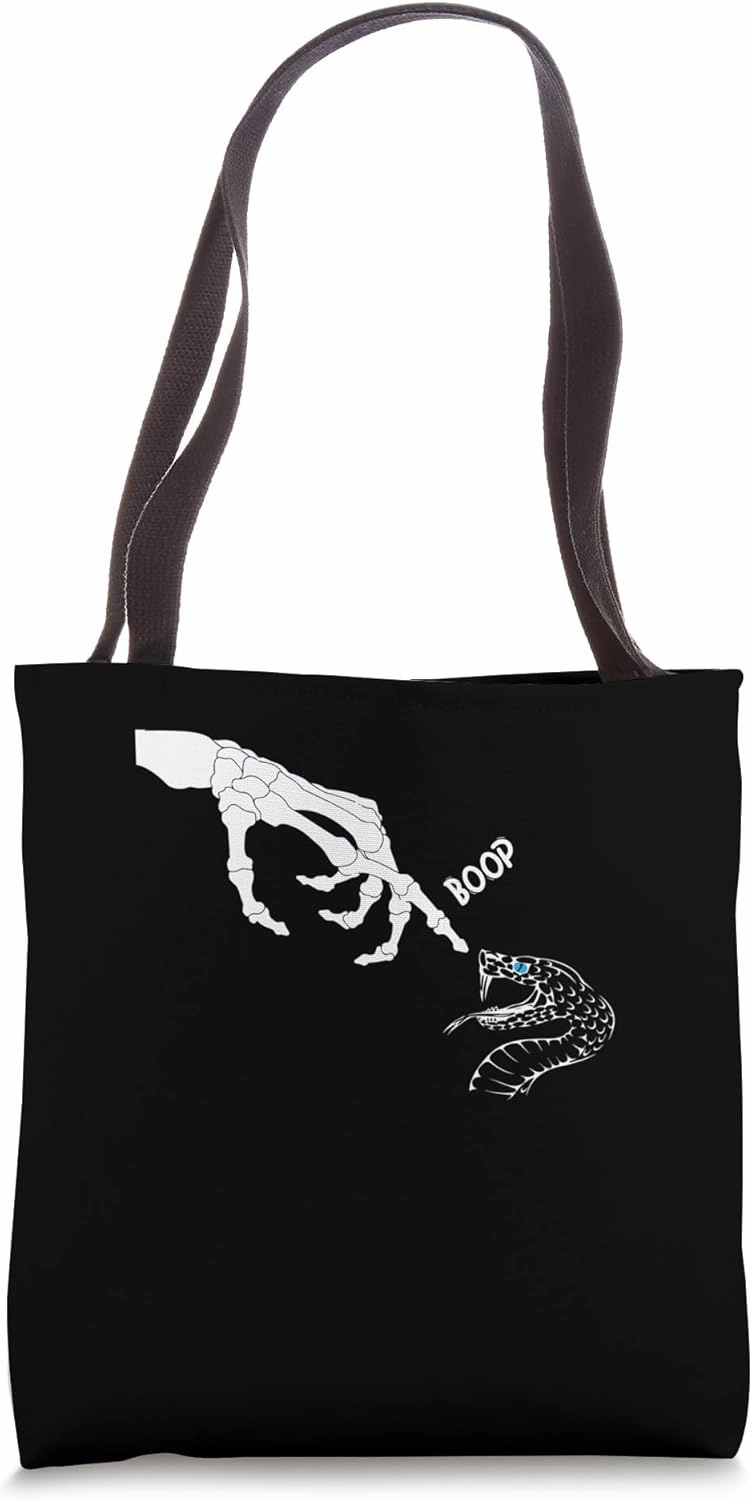 Snake Scary Skeleton Hand Boop Rattle Snake Halloween Tote Bag
