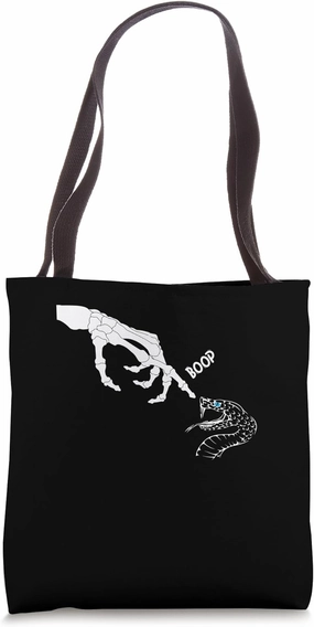 Snake Scary Skeleton Hand Boop Rattle Snake Halloween Tote Bag