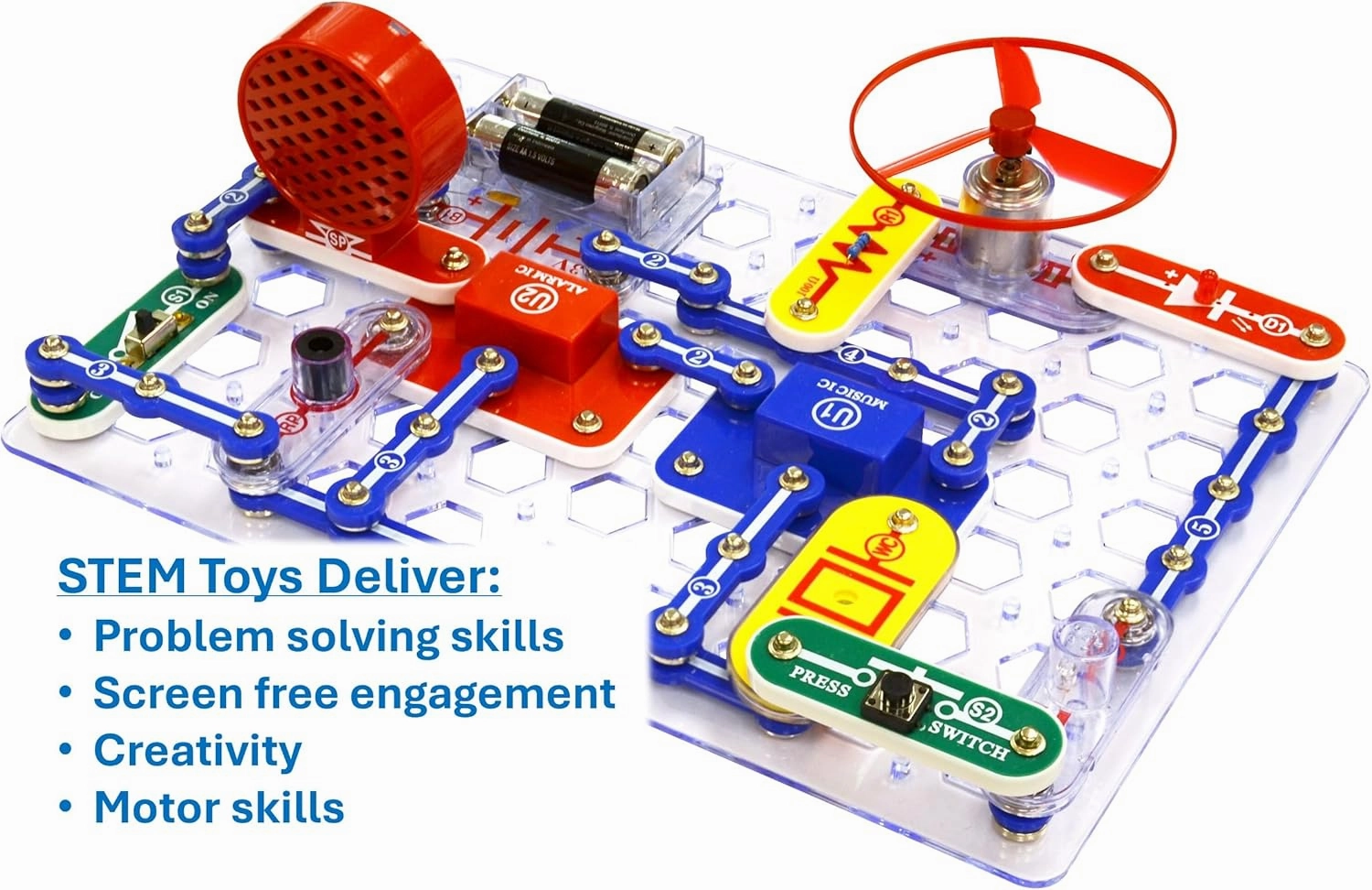 Snap Circuits Jr. SC-100 Electronics Exploration Kit, Over 100 Projects, Full Color Project Manual, 28 Parts, STEM Educational Toy for Kids 8  