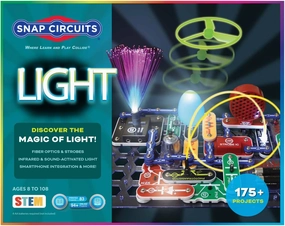 Snap Circuits Light Electronics Exploration Kit | Over 175 Exciting STEM Projects | Full Color Project Manual | 55  Snap Circuits Parts | STEM Educational Toys for Kids 8 