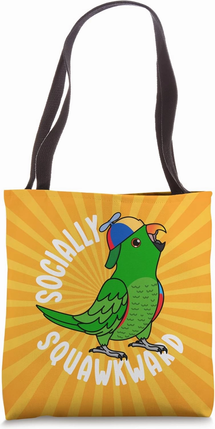Socially Squawkward Parrot I Male Eclectus Tote Bag