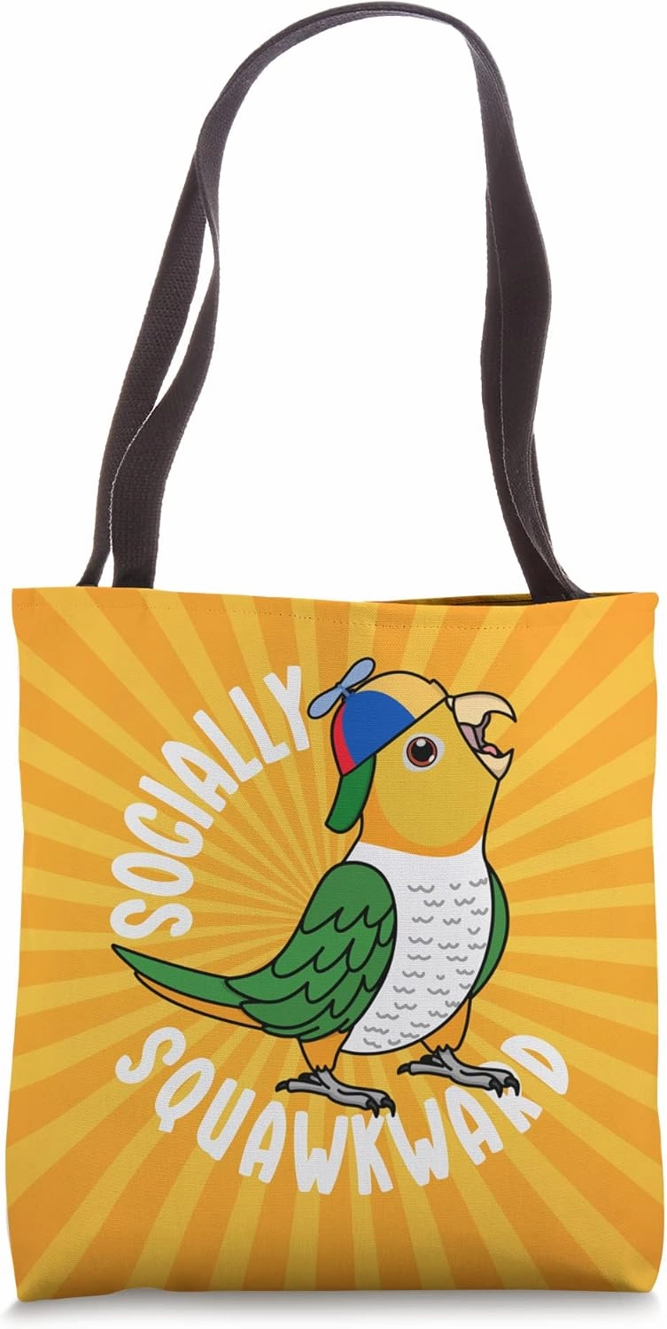 Socially Squawkward Parrot I White-bellied Caique Tote Bag
