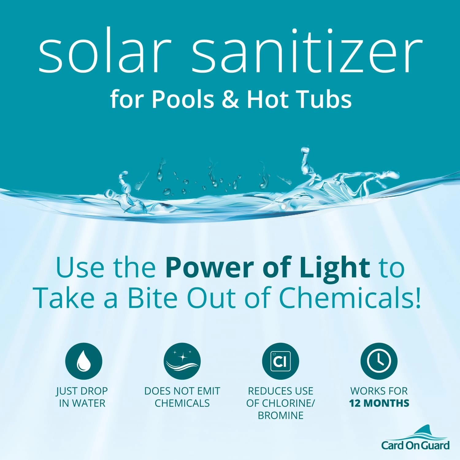 Solar Sanitizer Tube for Swimming Pools and Hot Tubs | BioPhotonX Technology Reduces Chlorine, Bromine Use by Minimum 50% for 12 Months | 2-Pack for Swimming Pools up to 15,000 Gallons