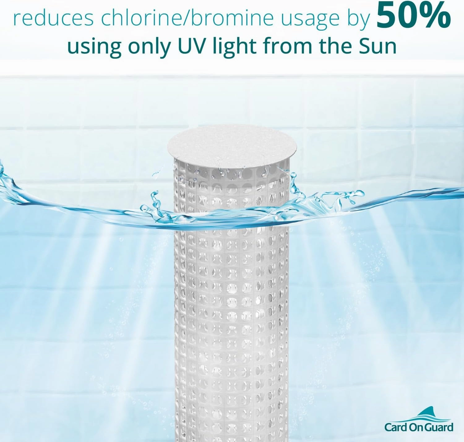 Solar Sanitizer Tube for Swimming Pools and Hot Tubs | BioPhotonX Technology Reduces Chlorine, Bromine Use by Minimum 50% for 12 Months | 2-Pack for Swimming Pools up to 15,000 Gallons