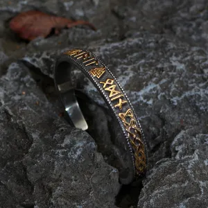 Solid Stainless Steel Norse Runic Bracelet