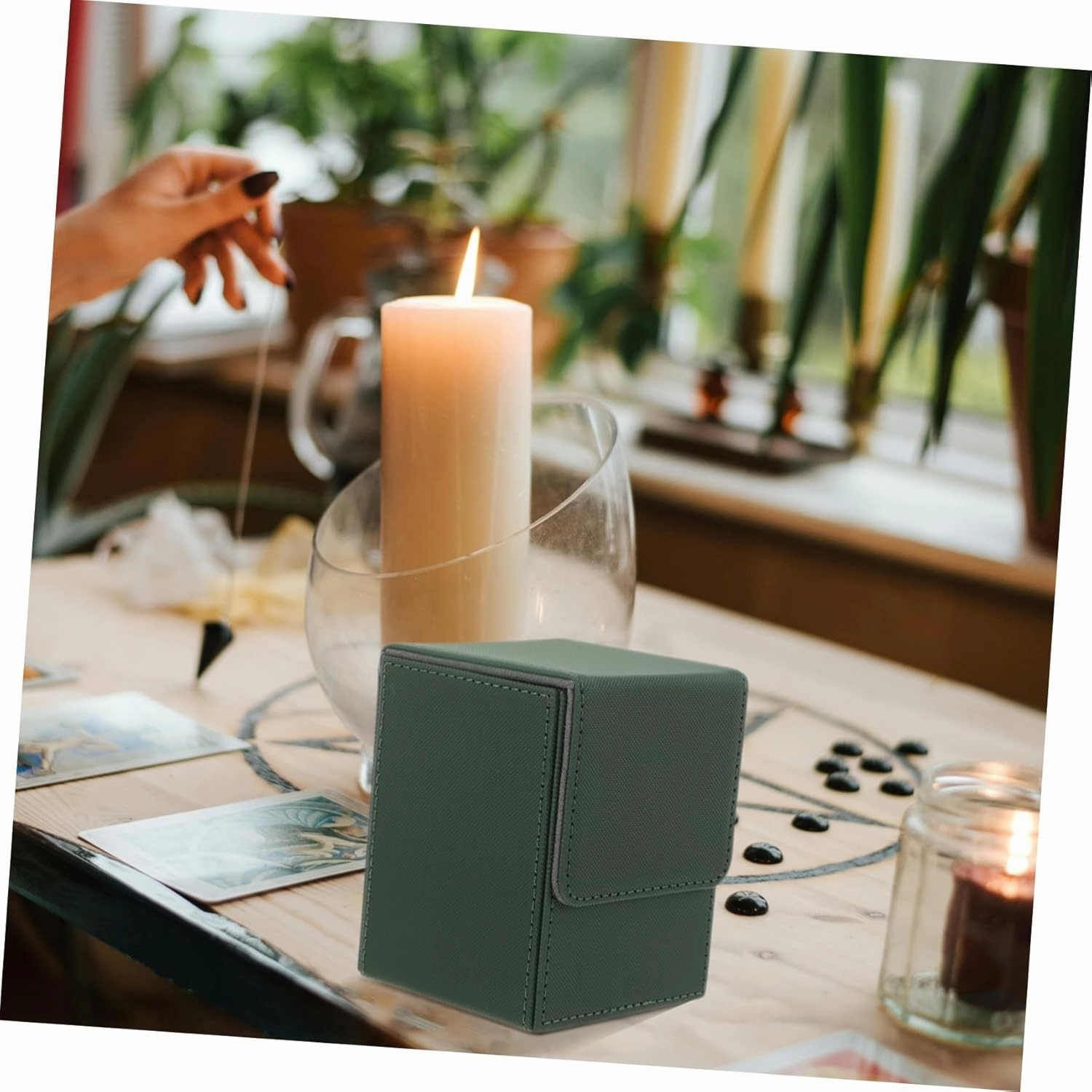 Sosoport 2pcs Games Cards Storage Box Compact Pu Card Organizer Smooth Lining for Decks Lightweight and for and Other Items