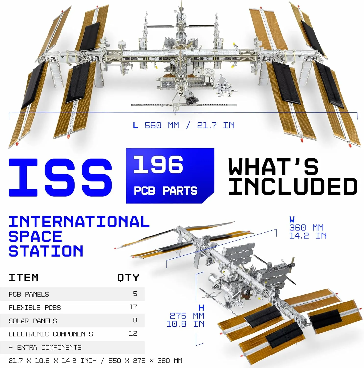 Space-O DIY Science Kit - Solar Powered International Space Station Electronic Science Kits - Educational Model Kits for 14  Year Old Teens - Smart Science Toys Gifts for Teenagers, Adults