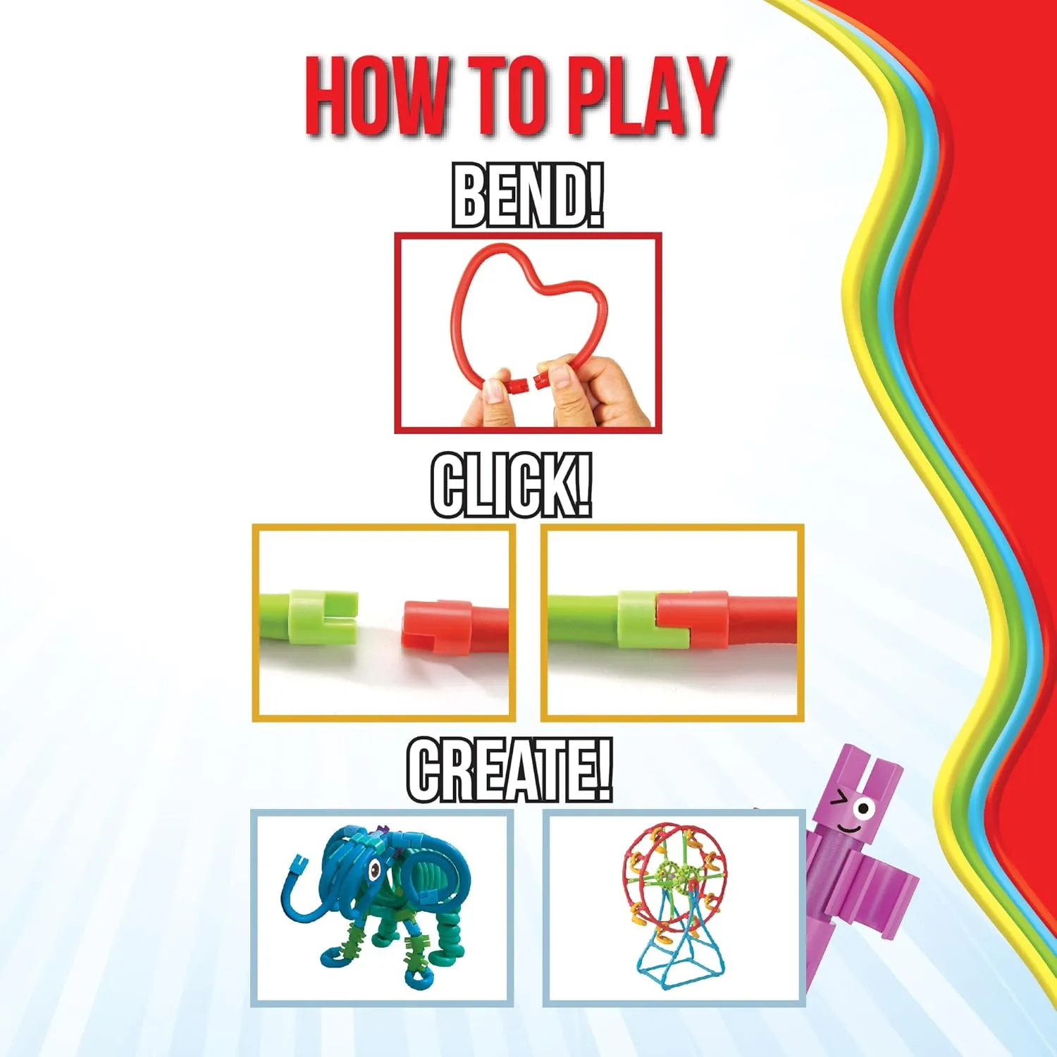 spaghetteez Ele-Flex – Creative and Connectable Elephant Toy for Children – Flexible, Bendable Construction Set – Enhances Problem-Solving Skills, Creativity, and Educational Fun- Ideal for Age 5 