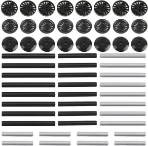 Spare Parts Train Wheel Cross Axle Train Refit Replacement Pieces Set, 56Pcs DIY Assembly Toy for Adults Teens Creative 2024 Christmas-Black