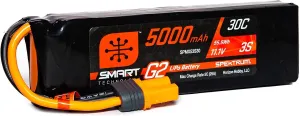 Spektrum 11.1V 5000mAh 3S 30C Smart G2 LiPo Battery: IC5, SPMX53S30, Multicolor