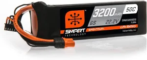 Spektrum 22.2V 3200mAh 6S 50C Smart LiPo Battery: IC5, SPMX32006S50