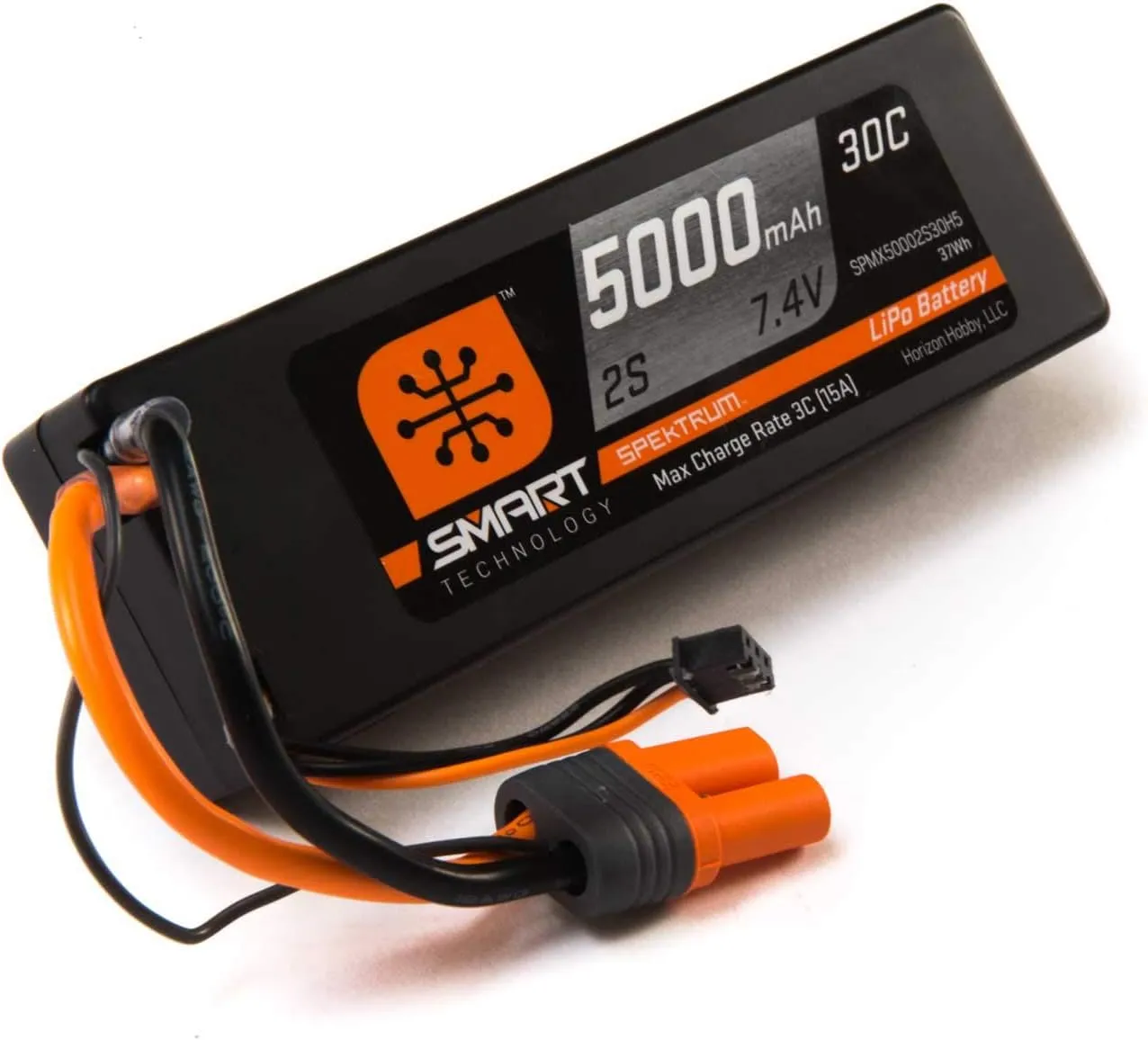 Spektrum 7.4V 5000mAh 2S 30C Smart Hardcase LiPo Battery: IC5, SPMX50002S30H5