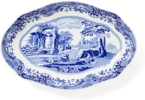 Spode Blue Italian Pickle Dish | 8.5 Inch Small Serving Dish for sweet and savory treats | Made of Fine Porcelain | Microwave and Dishwasher Safe