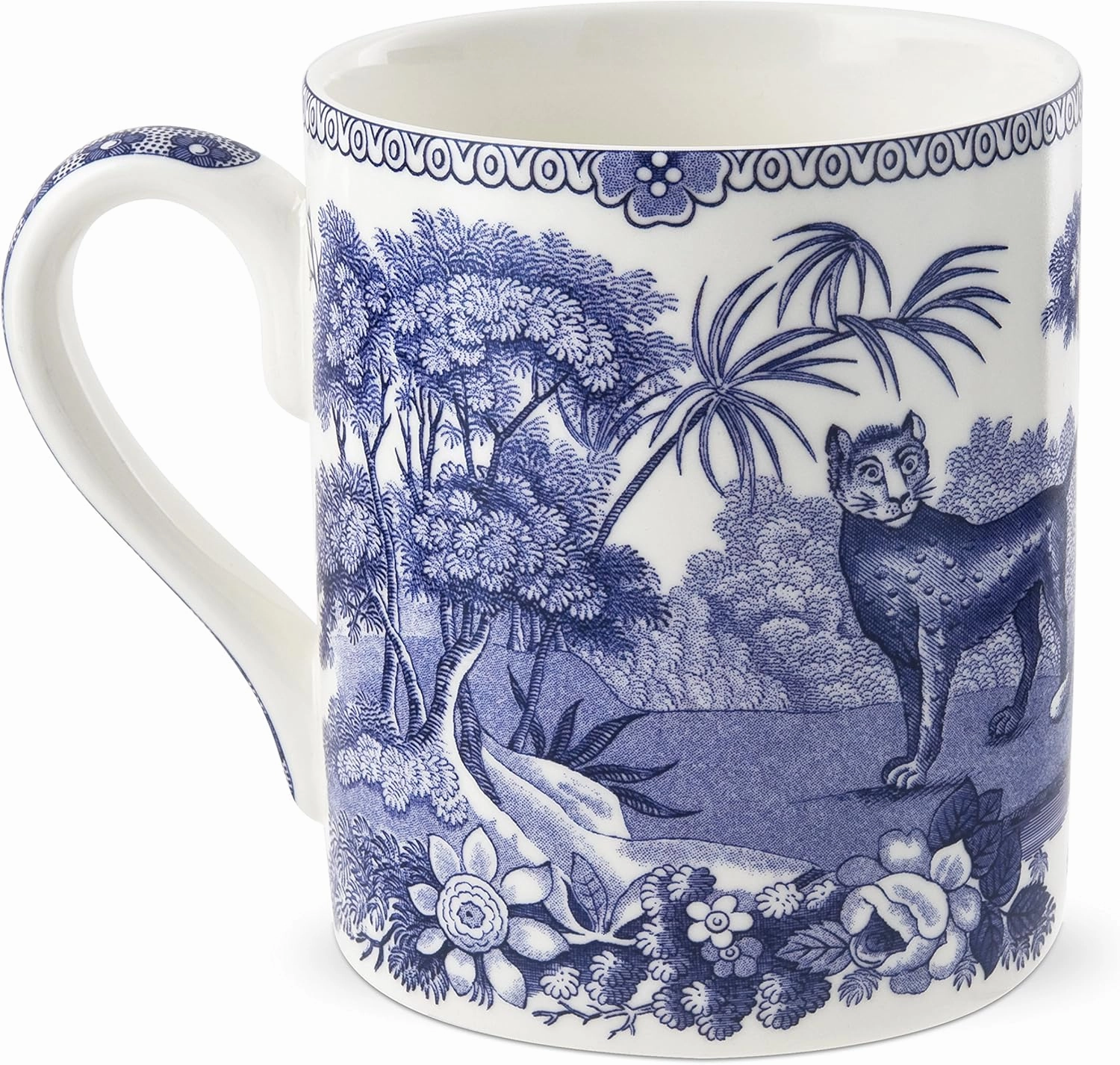 Spode Blue Room Collection Mug | India Sporting Motif | 16-Ounce | Large Cup for Coffee, Latte, Tea, and Hot Cocoa | Made of Porcelain | Dishwasher and Microwave Safe (Aesop's Fable)