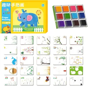 Sponge Finger Painting Kit - Washable Stamping Ink Pads,Drawing Supplies Pottery Craft Supplies Decoration School Classroom Home Party Children Toddler