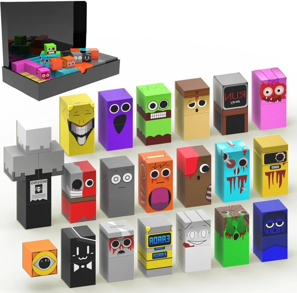 Sprunki Magnetic Blocks, Build Sprunky Magwonder World Set, Game- Based Characters Building Block Toys for Kids Ages 3 4 5 6-13, Birthday Easter Gifts (20 Figures)
