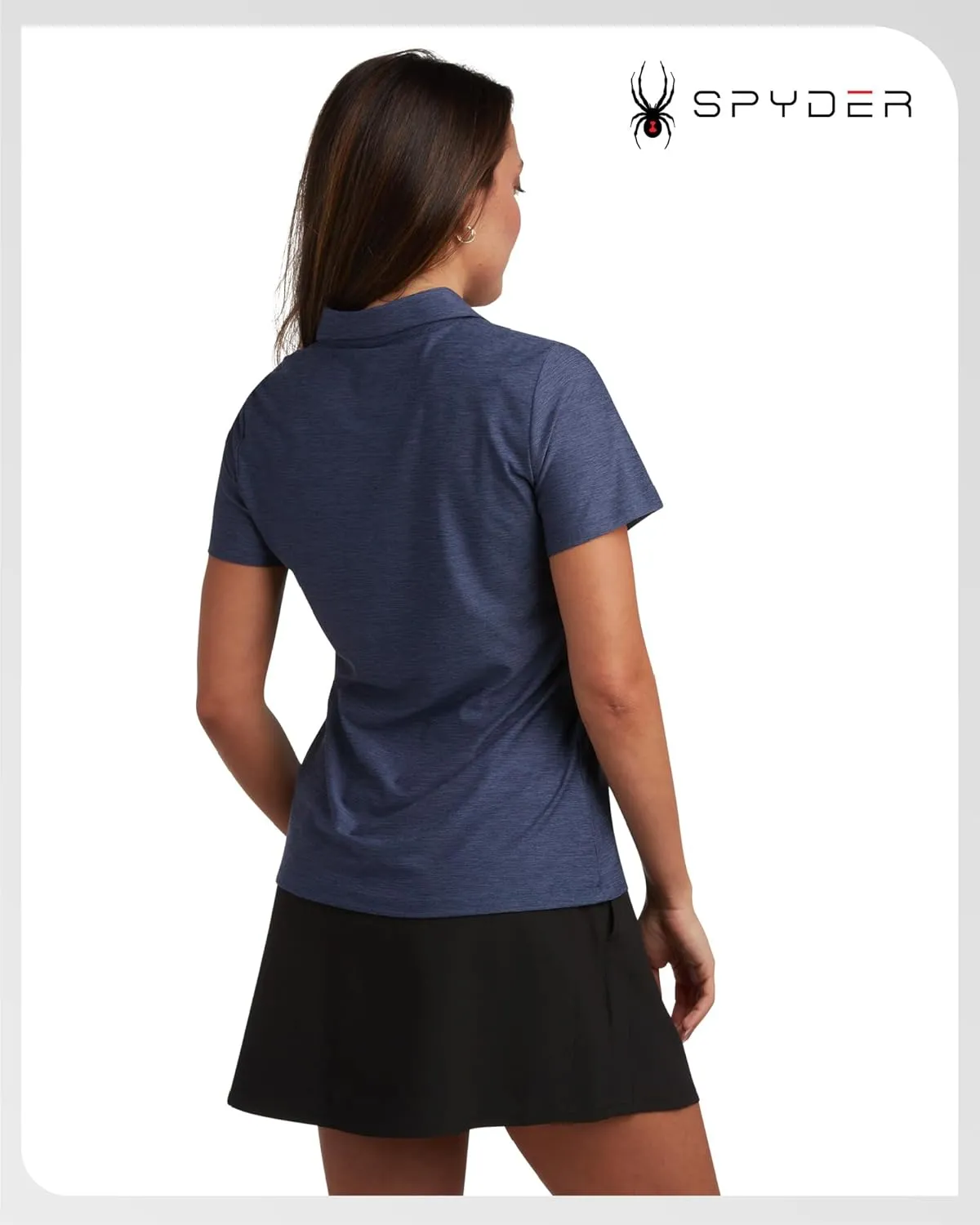 Spyder Womens Golf Shirt - Lightweight Moisture Wicking 4-Button Polo Shirts for Women with UPF 30  Sun Protection for Sports