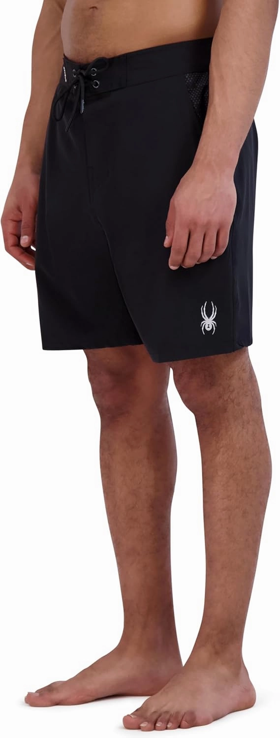 Spyder Men's Swim Trunks, Stretch, Quick-Dry, 9” Inseam Board Shorts, UPF , Pockets, Compression Boxer Liner