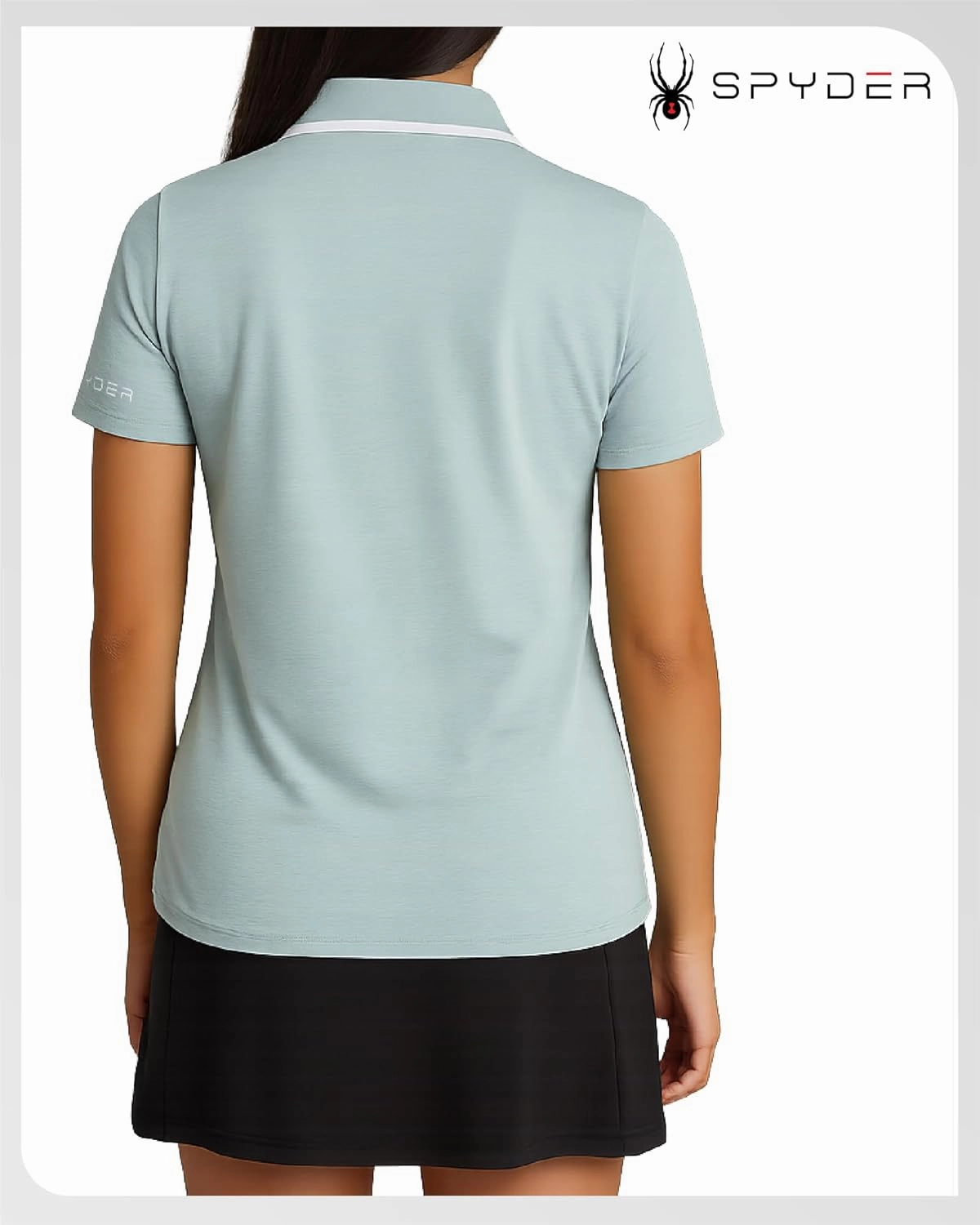 Spyder Womens Golf Shirt - Quarter Zip Golf Polo Tennis Top, UPF 30  Sun Protect Moisture Wicking Polo Shirts for Women