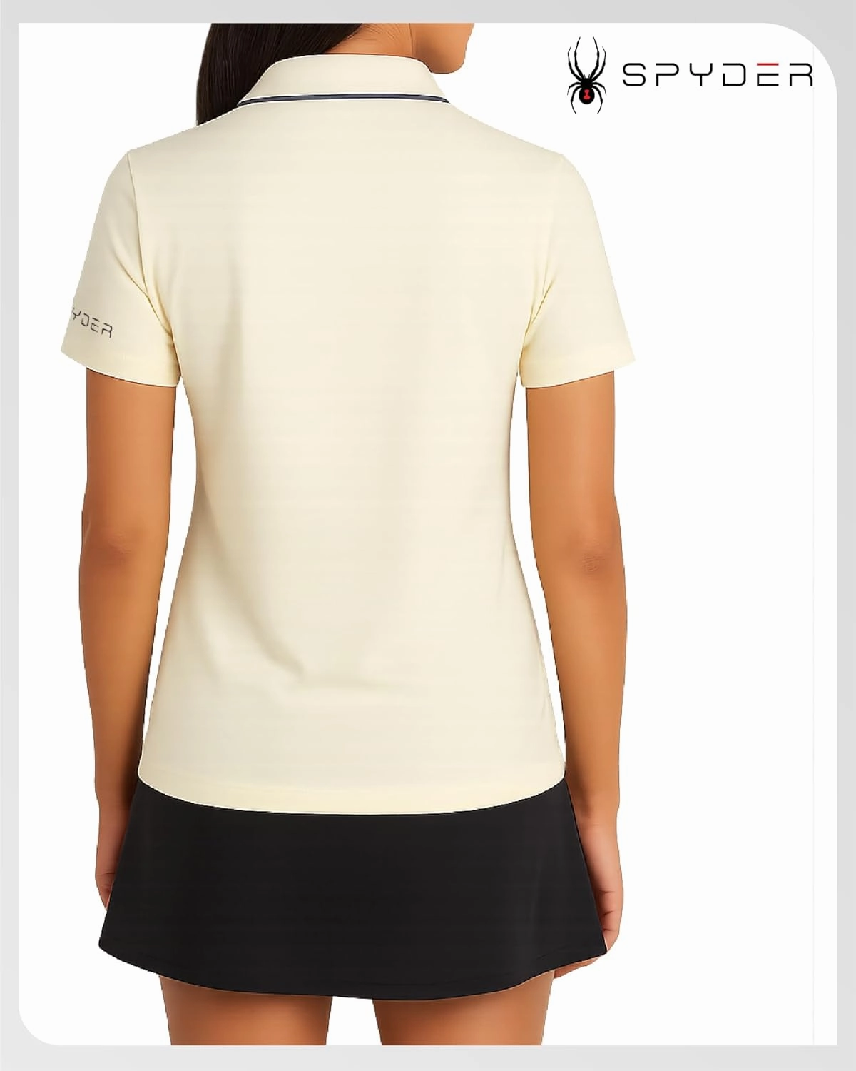 Spyder Womens Golf Shirt - Quarter Zip Golf Polo Tennis Top, UPF 30  Sun Protect Moisture Wicking Polo Shirts for Women