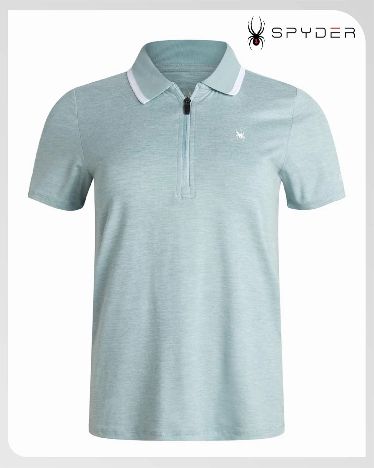 Spyder Womens Golf Shirt - Quarter Zip Golf Polo Tennis Top, UPF 30  Sun Protect Moisture Wicking Polo Shirts for Women