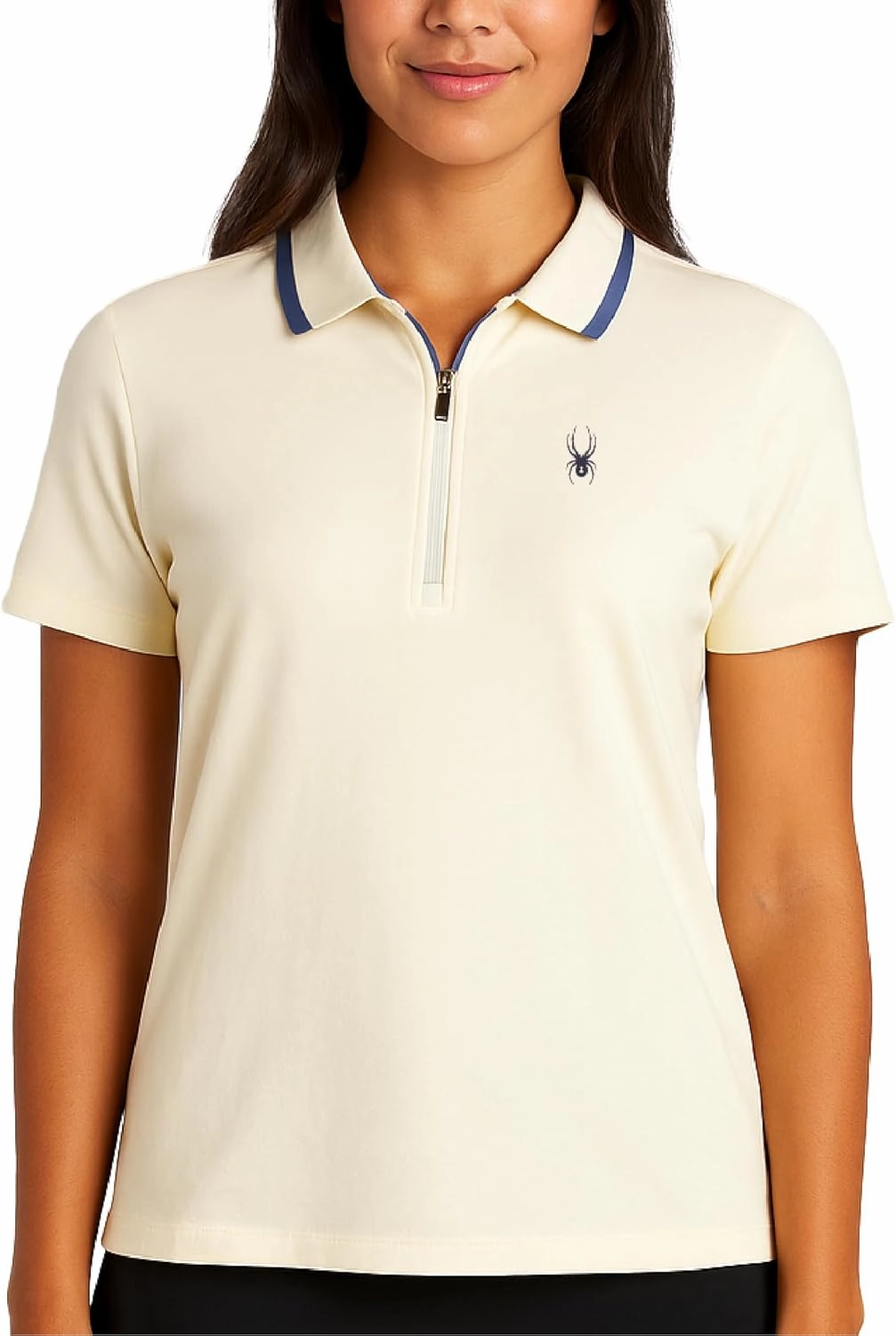 Spyder Womens Golf Shirt - Quarter Zip Golf Polo Tennis Top, UPF 30  Sun Protect Moisture Wicking Polo Shirts for Women