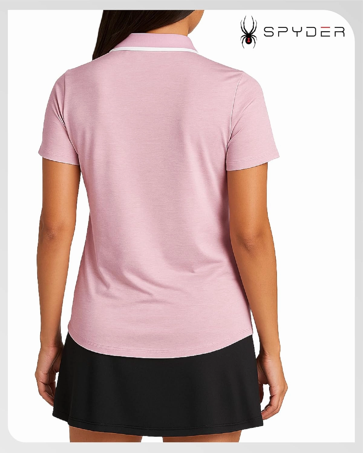 Spyder Womens Golf Shirt - Quarter Zip Golf Polo Tennis Top, UPF 30  Sun Protect Moisture Wicking Polo Shirts for Women