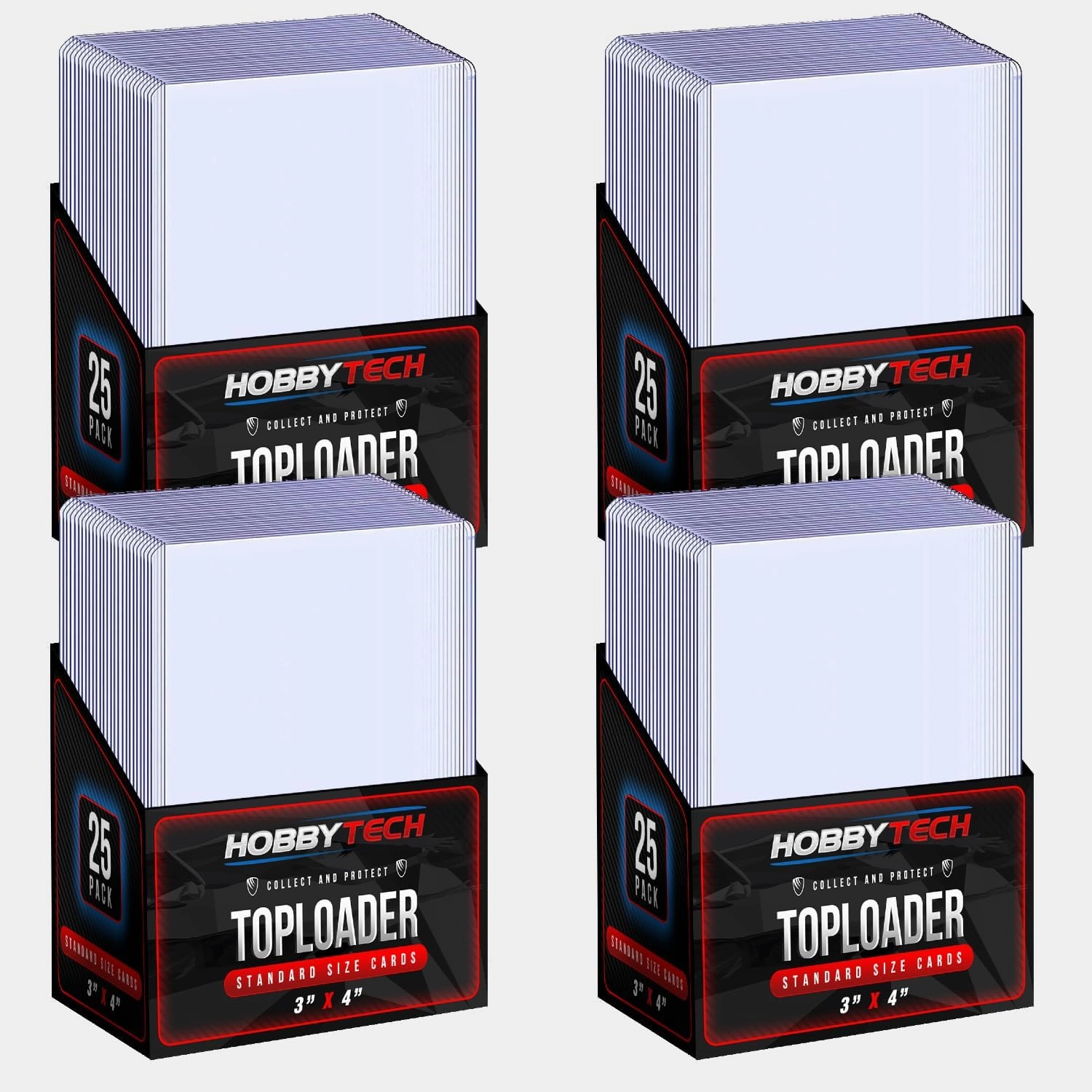 Standard Size Toploader Card Holder - Premium 3" x 4" Hard Plastic 35Pt Regular Top Loaders for Sports Cards, Pokemon, MTG, TCG, Yu-Gi-Oh & More (100)