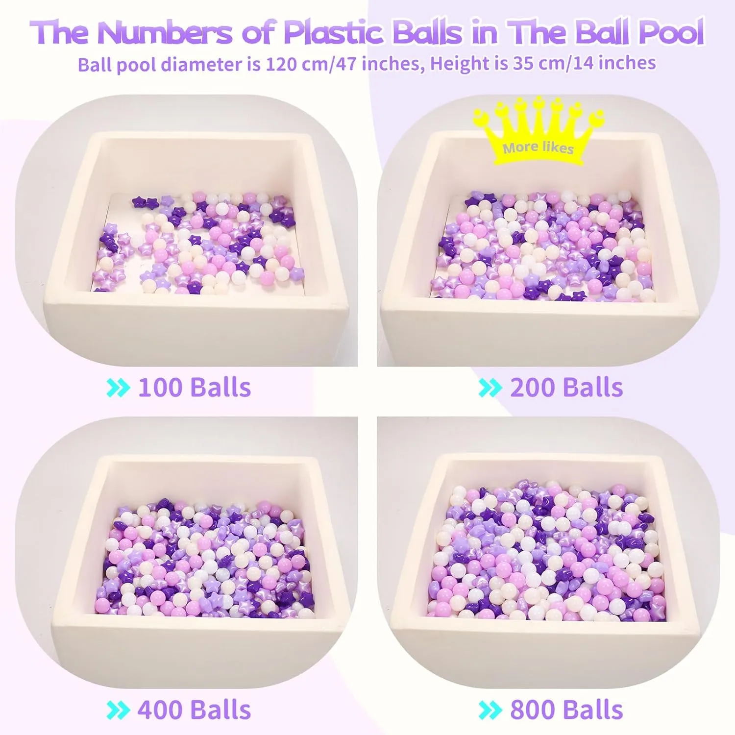 Star Ball Pit Balls for Toddlers Ball Pits, 50 100 200 500 1000 Ball Pit Ball Star Shapes for Kids, Boys Girls Bounce House, Play Tent, Baby Pool, Party Decoration.