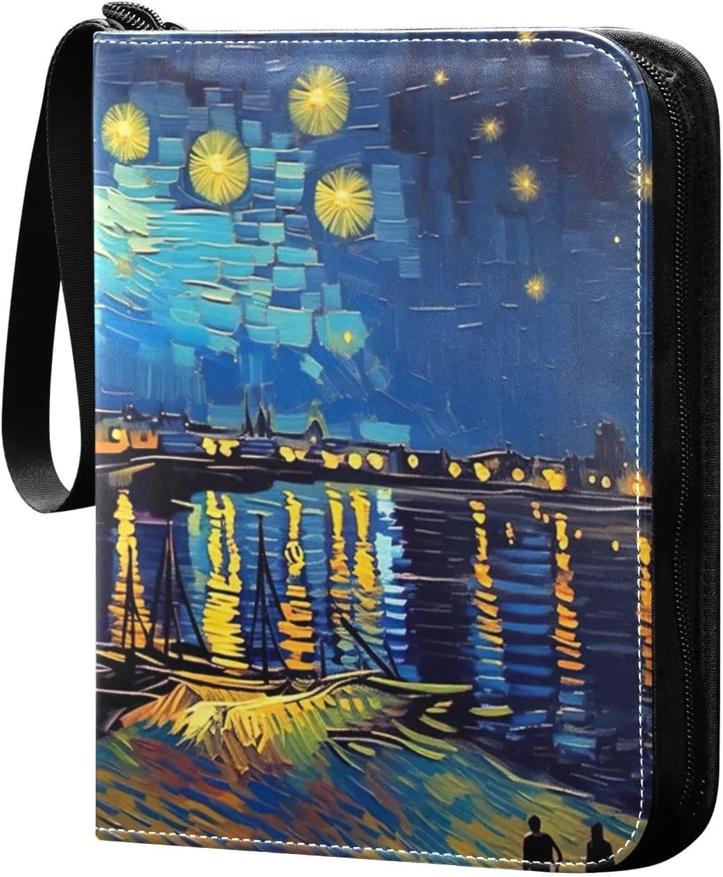 Starry Night Painting Card Binder, 400 Pockets Card Holder with 50 Sleeves, Sturdy Card Holder Folders for Game Cards & Sports Cards